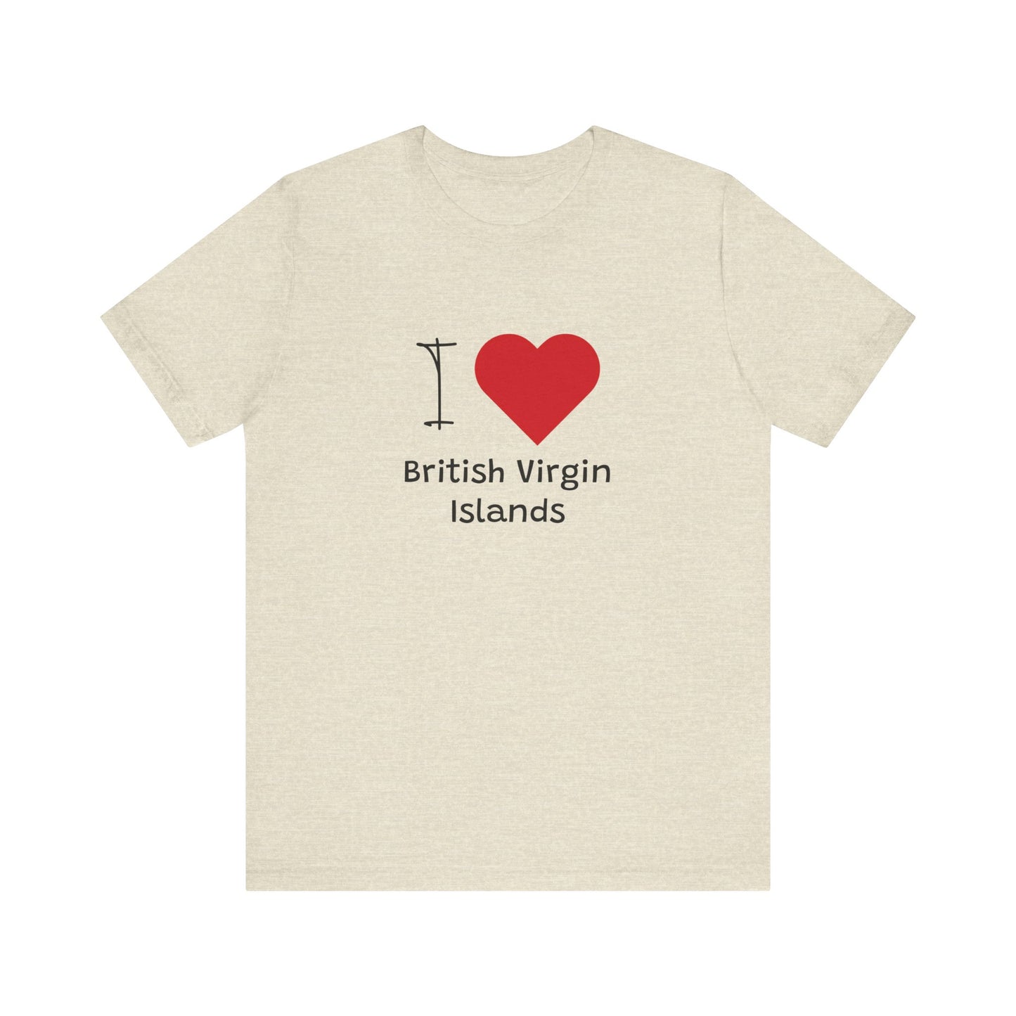 I Love British Virigin Island Unisex Jersey Short Sleeve Tee
