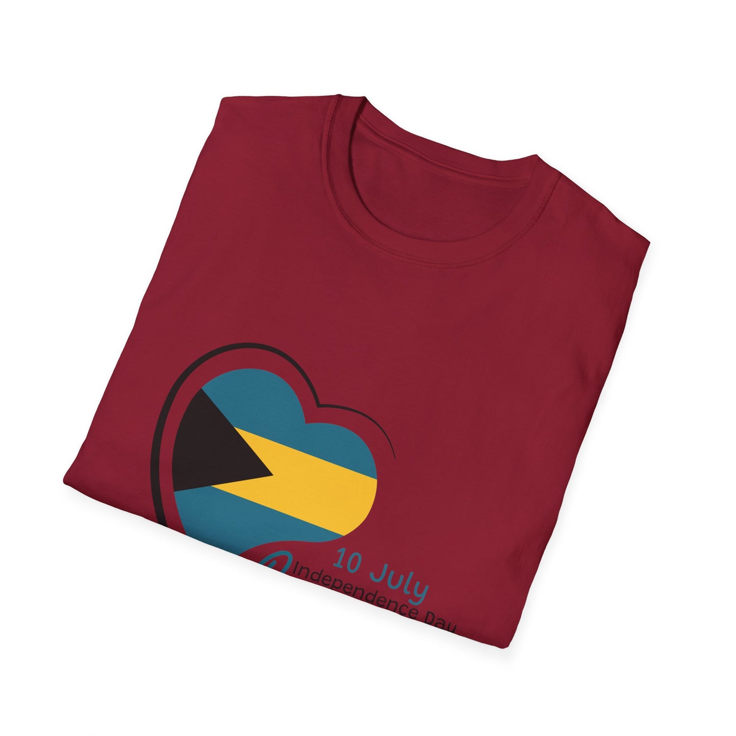 Bahamas Heart Shaped Flag  T-Shirt