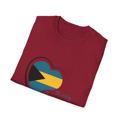 Bahamas Heart Shaped Flag  T-Shirt