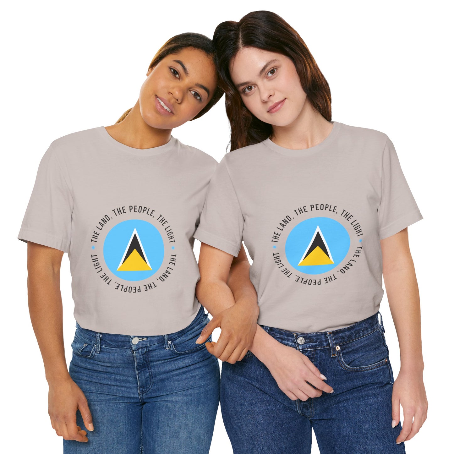 Unisex Jersey Korte Mouw Saint Lucia Vlag Shirt