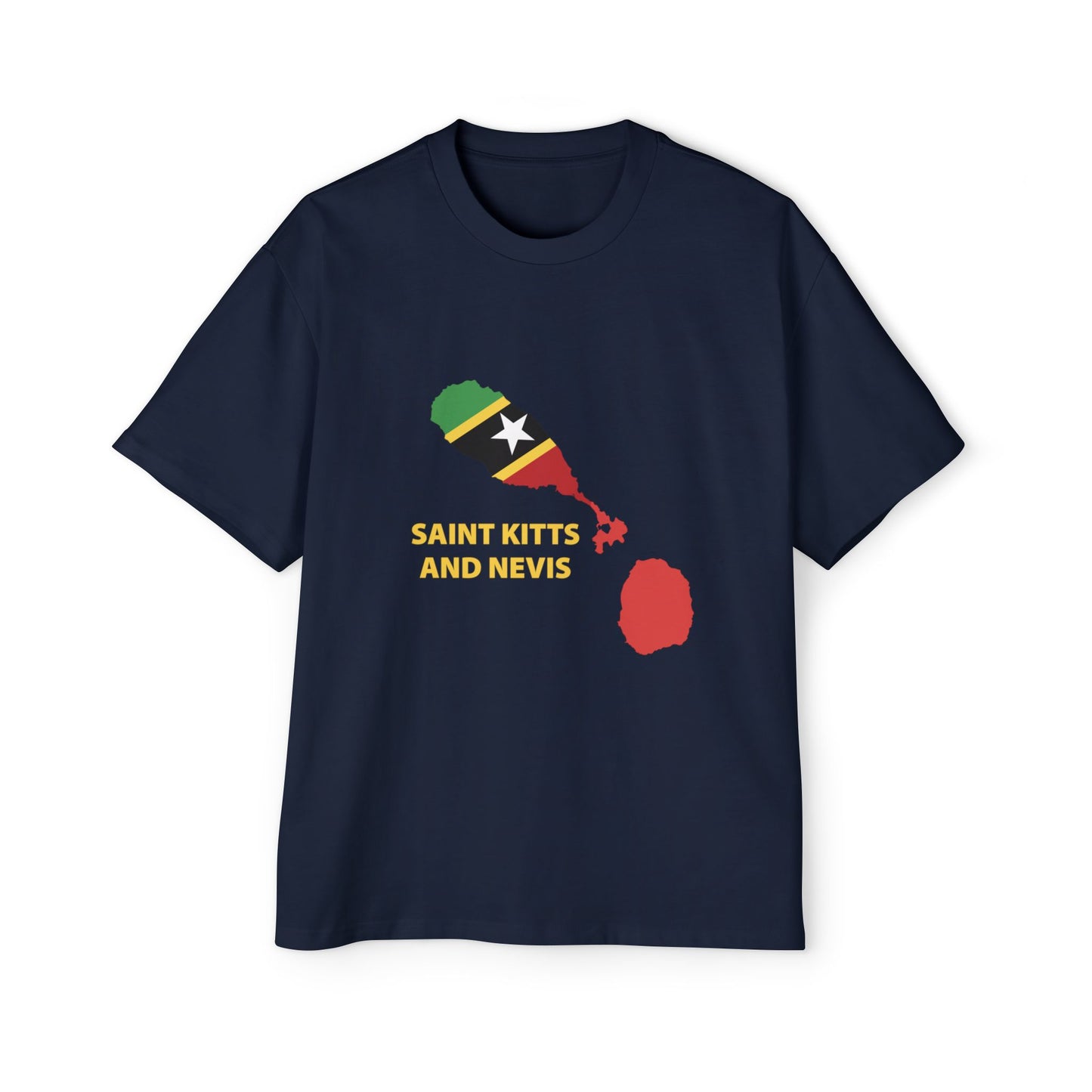 Saint Kitts and Nevis Map Men's Heavy Oversized Tee