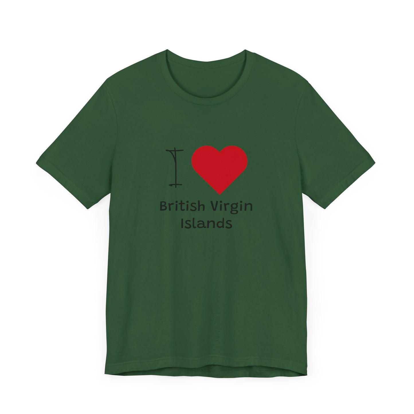I Love British Virigin Island Unisex Jersey Short Sleeve Tee
