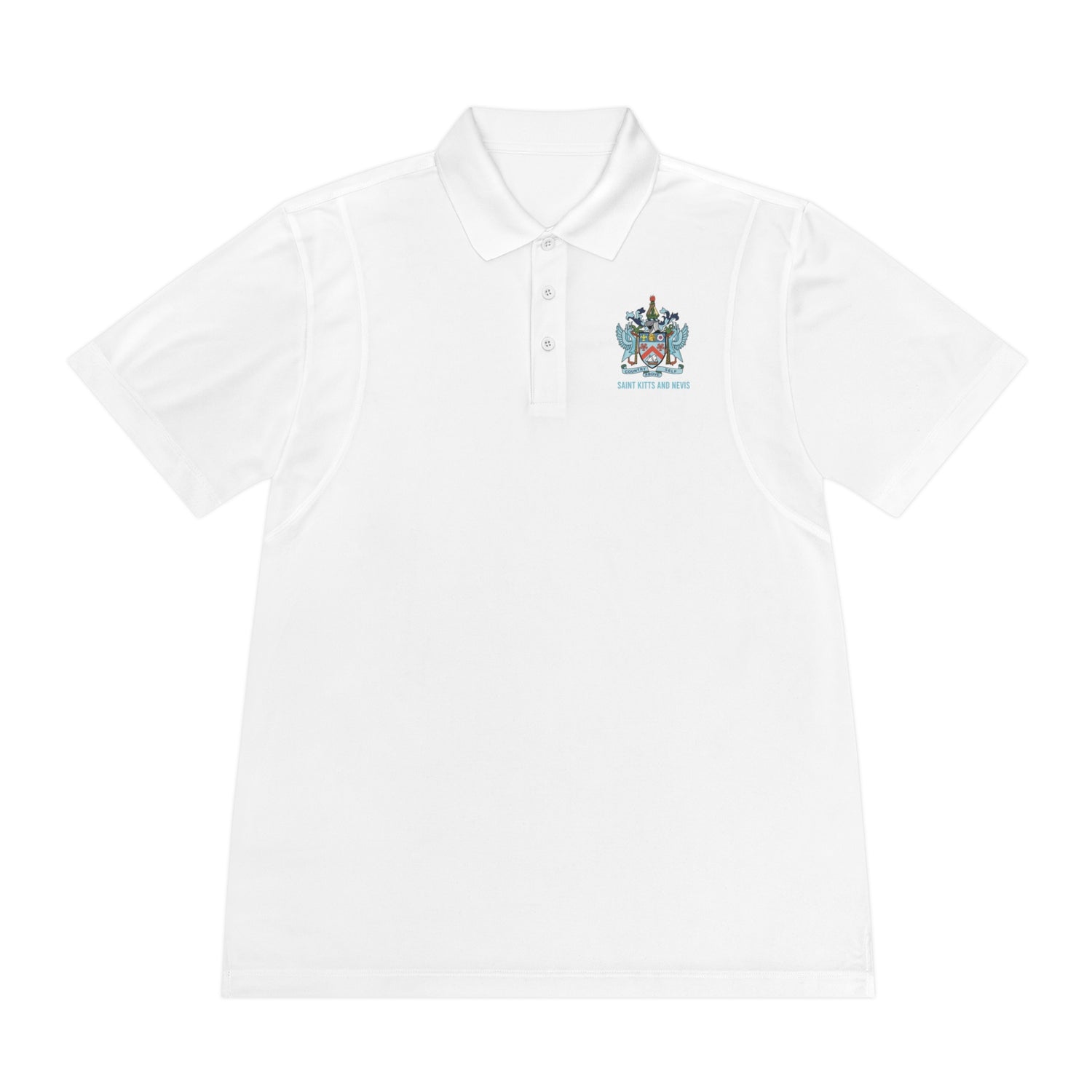 Saint Kitts & Nevis Sportswear Men's Sport Polo Shirt - Classic White with Elegant Emblem