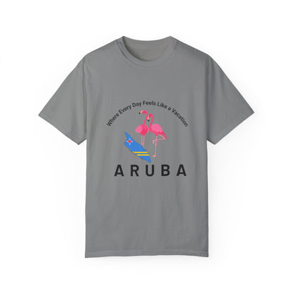 Vacation Vibe Unisex T-Shirt - Aruba Flamingos Design