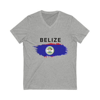 Belize Flag Short Sleeve V-Neck Tee