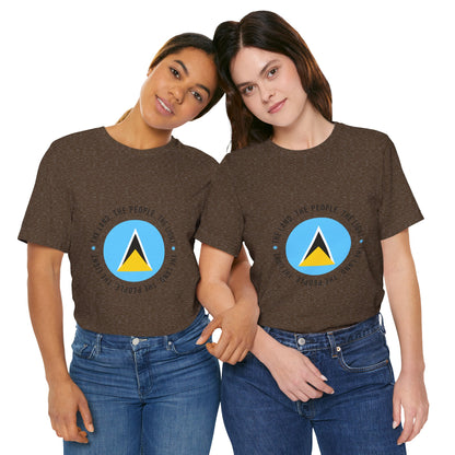 Unisex Jersey Korte Mouw Saint Lucia Vlag Shirt