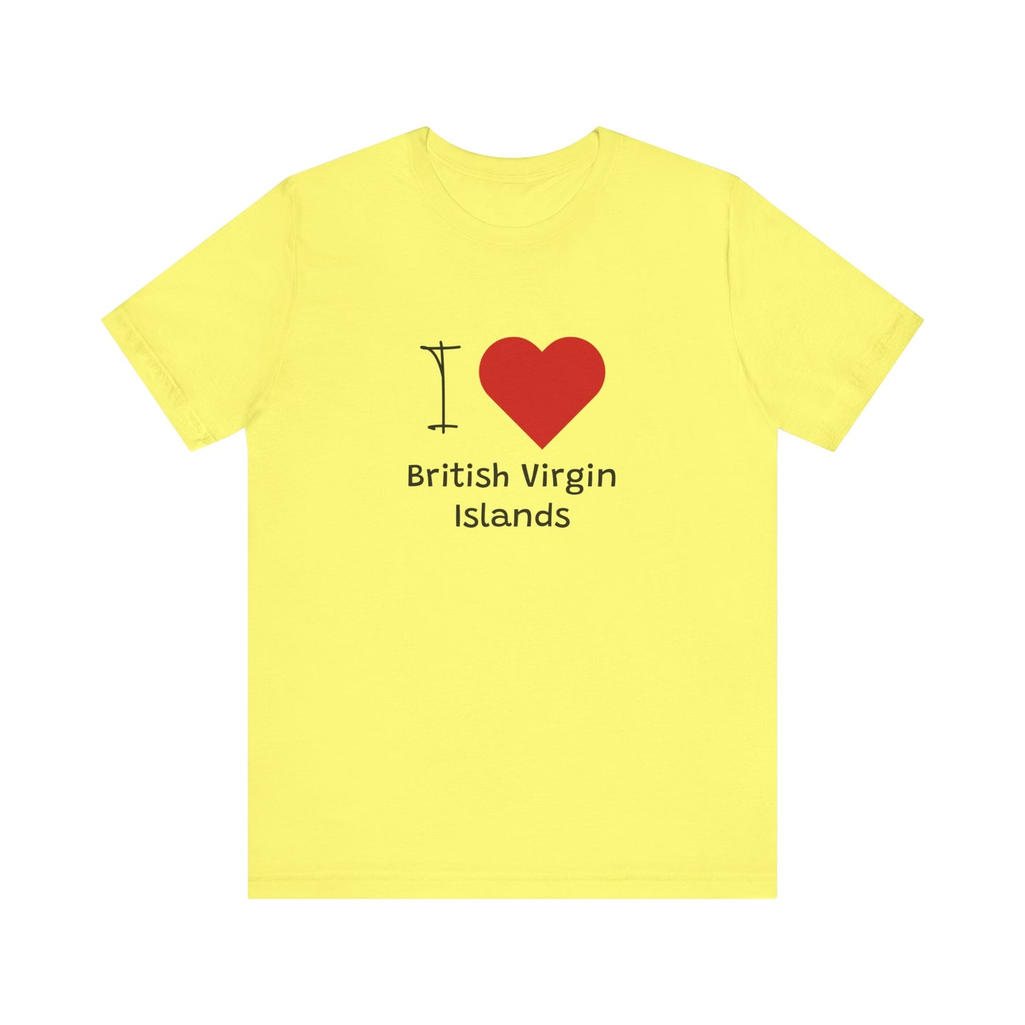 I Love British Virigin Island Unisex Jersey Short Sleeve Tee