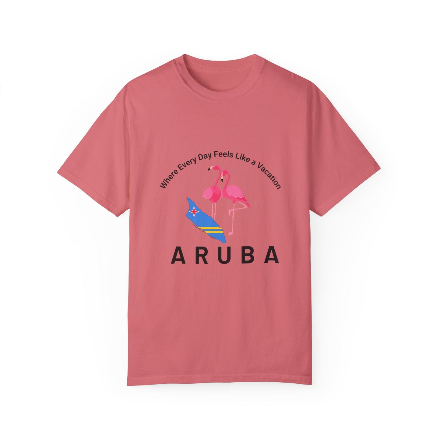 Vacation Vibe Unisex T-Shirt - Aruba Flamingos Design
