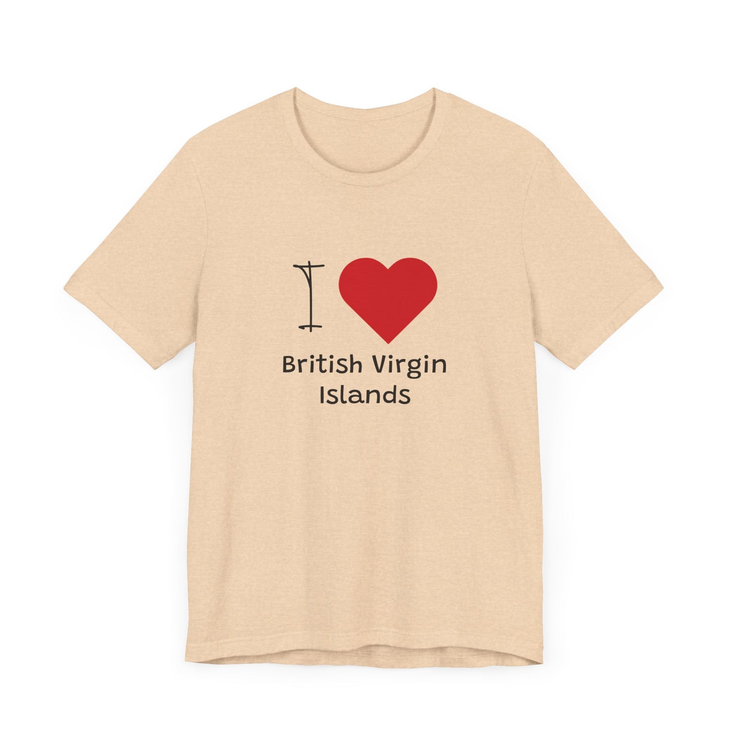 I Love British Virigin Island Unisex Jersey Short Sleeve Tee