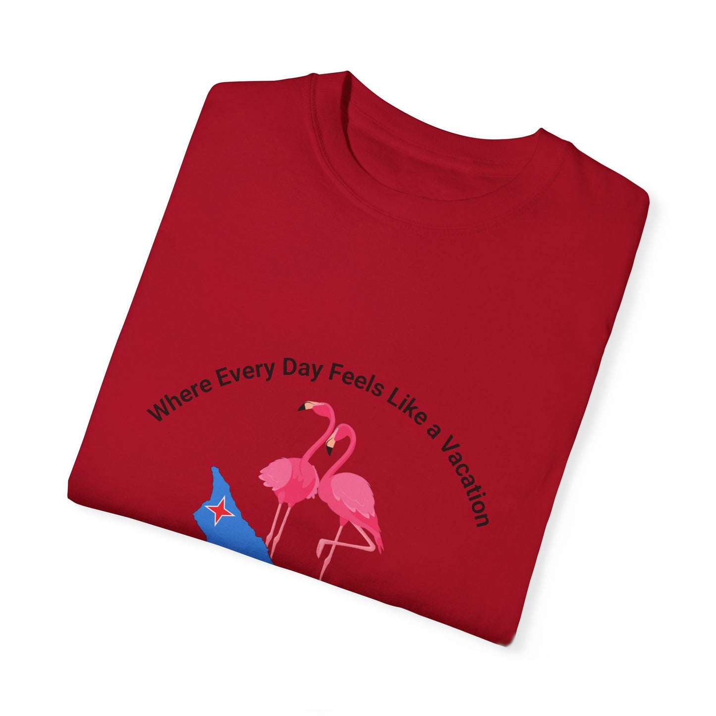 Vacation Vibe Unisex T-Shirt - Aruba Flamingos Design