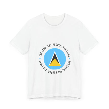 Unisex Jersey Korte Mouw Saint Lucia Vlag Shirt