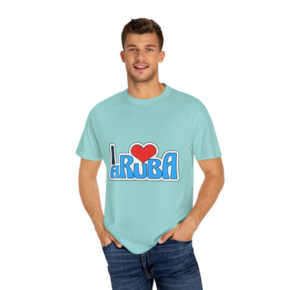I Love Aruba Unisex Garment-Dyed T-Shirt