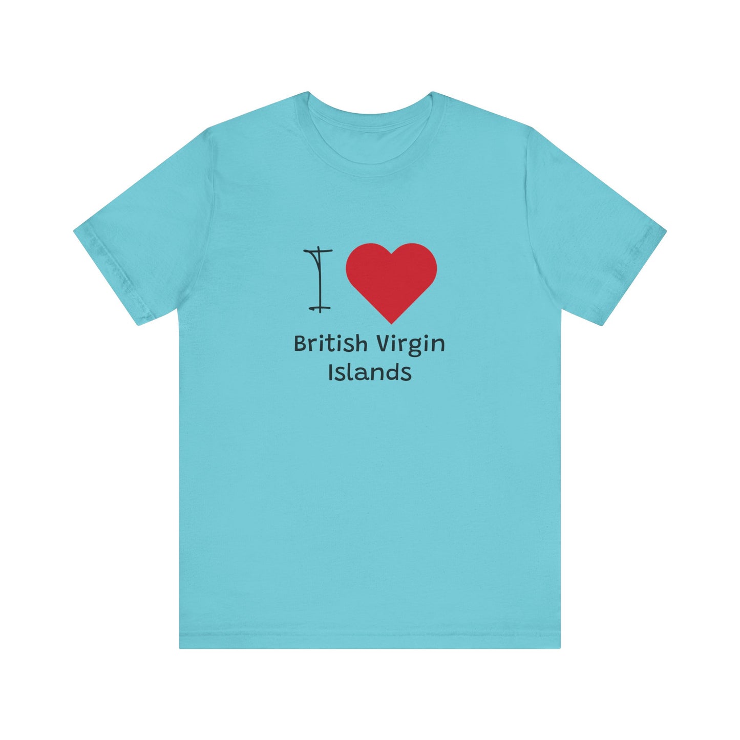 I Love British Virigin Island Unisex Jersey Short Sleeve Tee