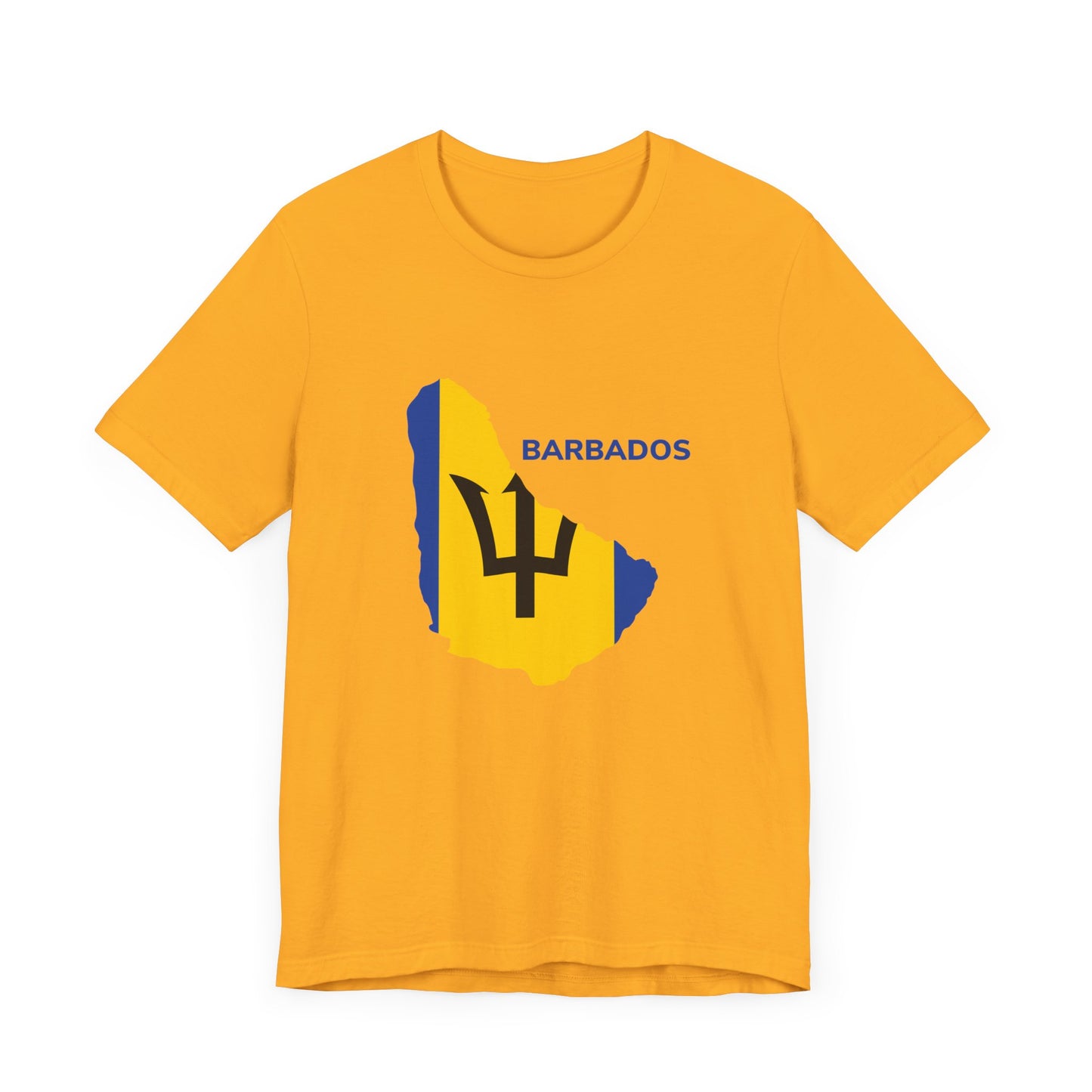 Unisex Jersey Barbados Map Flag Short Sleeve Tee
