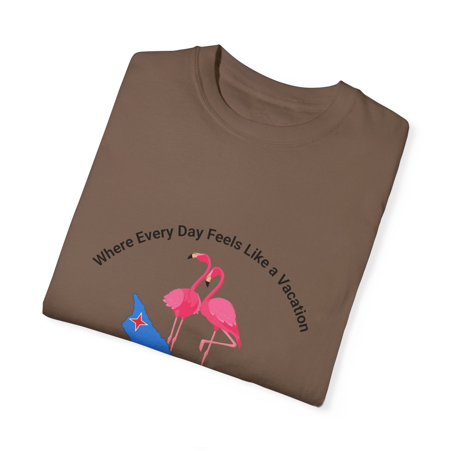 Vacation Vibe Unisex T-Shirt - Aruba Flamingos Design