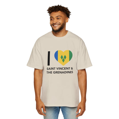 I Love Saint Vincent and the Grenadines Men's Heavy Oversized T-shirt