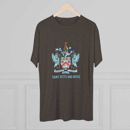 Saint Kitts and Nevis Coat Of Arm Unisex Tri-Blend T-Shirt