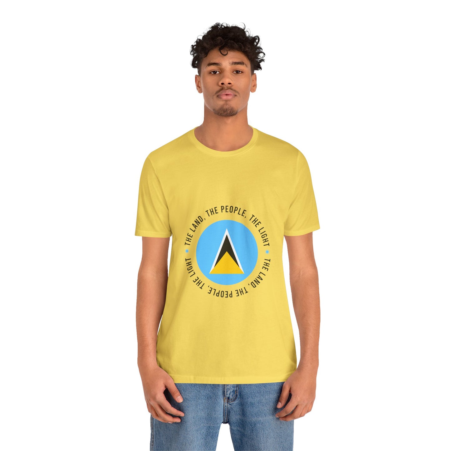 Unisex Jersey Korte Mouw Saint Lucia Vlag Shirt
