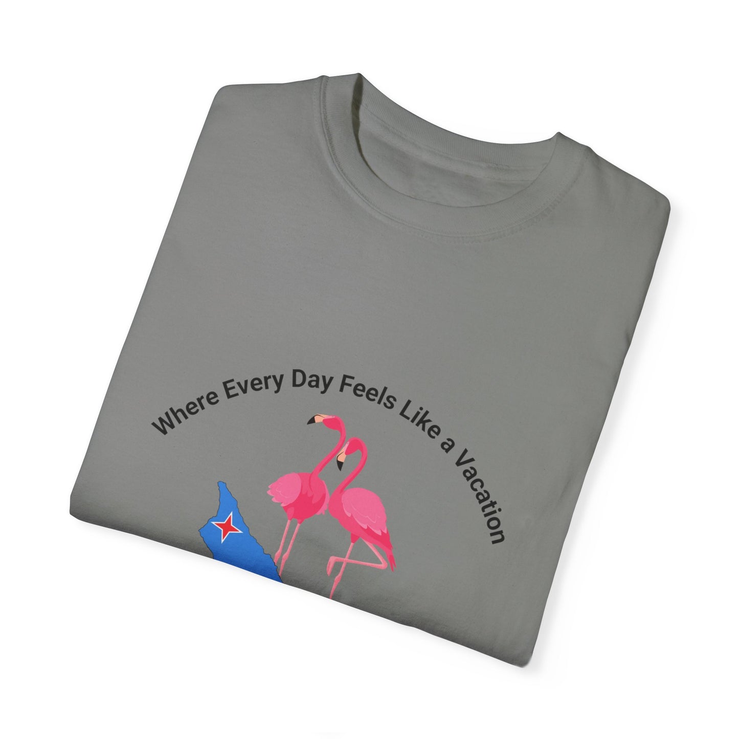 Vacation Vibe Unisex T-Shirt - Aruba Flamingos Design