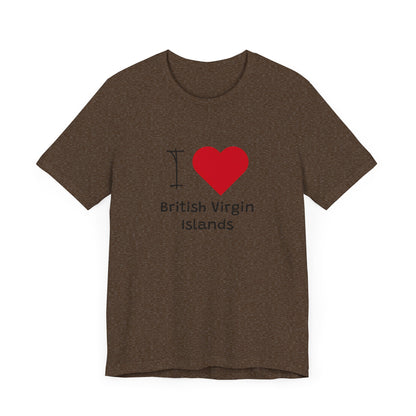 I Love British Virigin Island Unisex Jersey Short Sleeve Tee