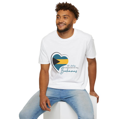 Bahamas Heart Shaped Flag  T-Shirt