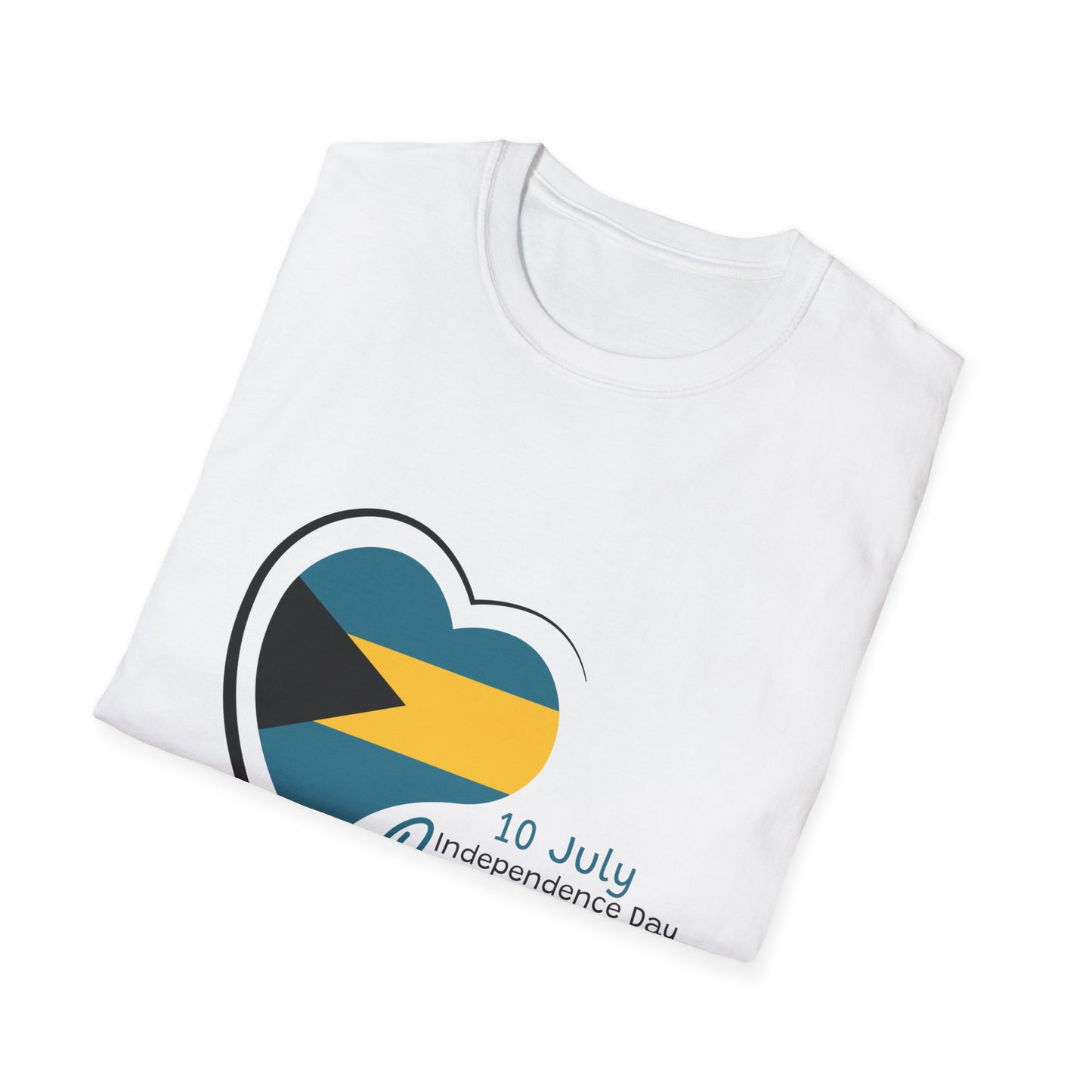 Bahamas Heart Shaped Flag  T-Shirt