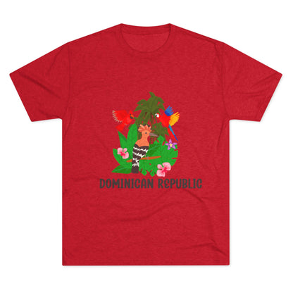Tropical Dominican Republic Crew Tee - Unisex Tri-Blend