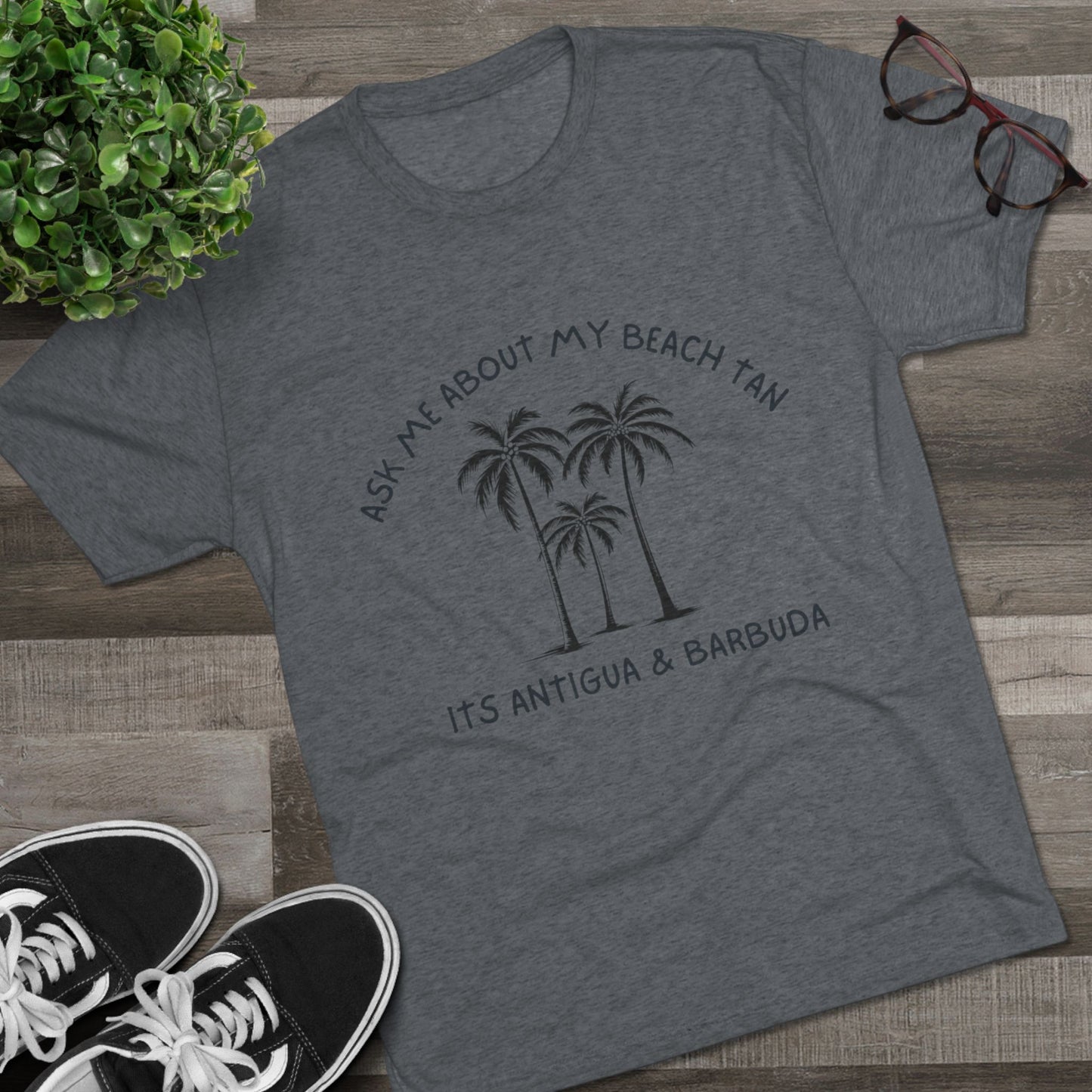"Ask Me About My Beach Tan" Antigua & Barbuda T- Shirt