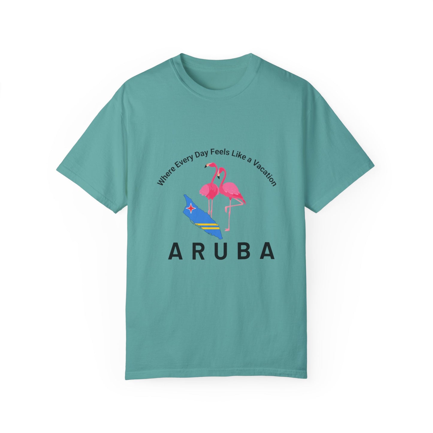 Vacation Vibe Unisex T-Shirt - Aruba Flamingos Design