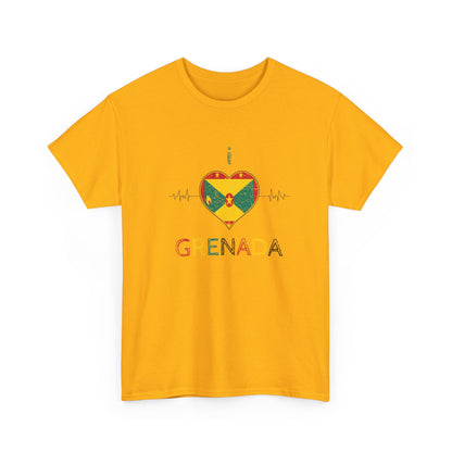 I Love Grenada Heart Shaped Flag  Unisex Heavy Cotton T- shirt