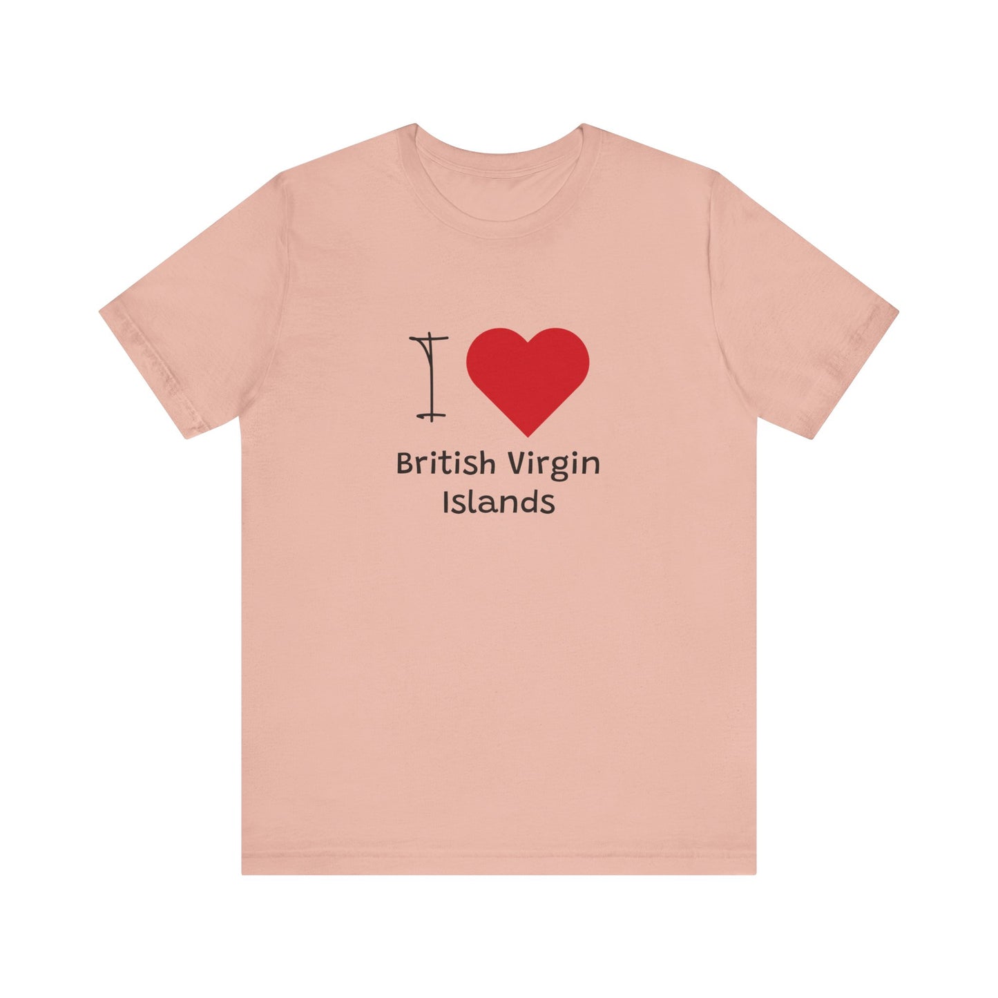I Love British Virigin Island Unisex Jersey Short Sleeve Tee