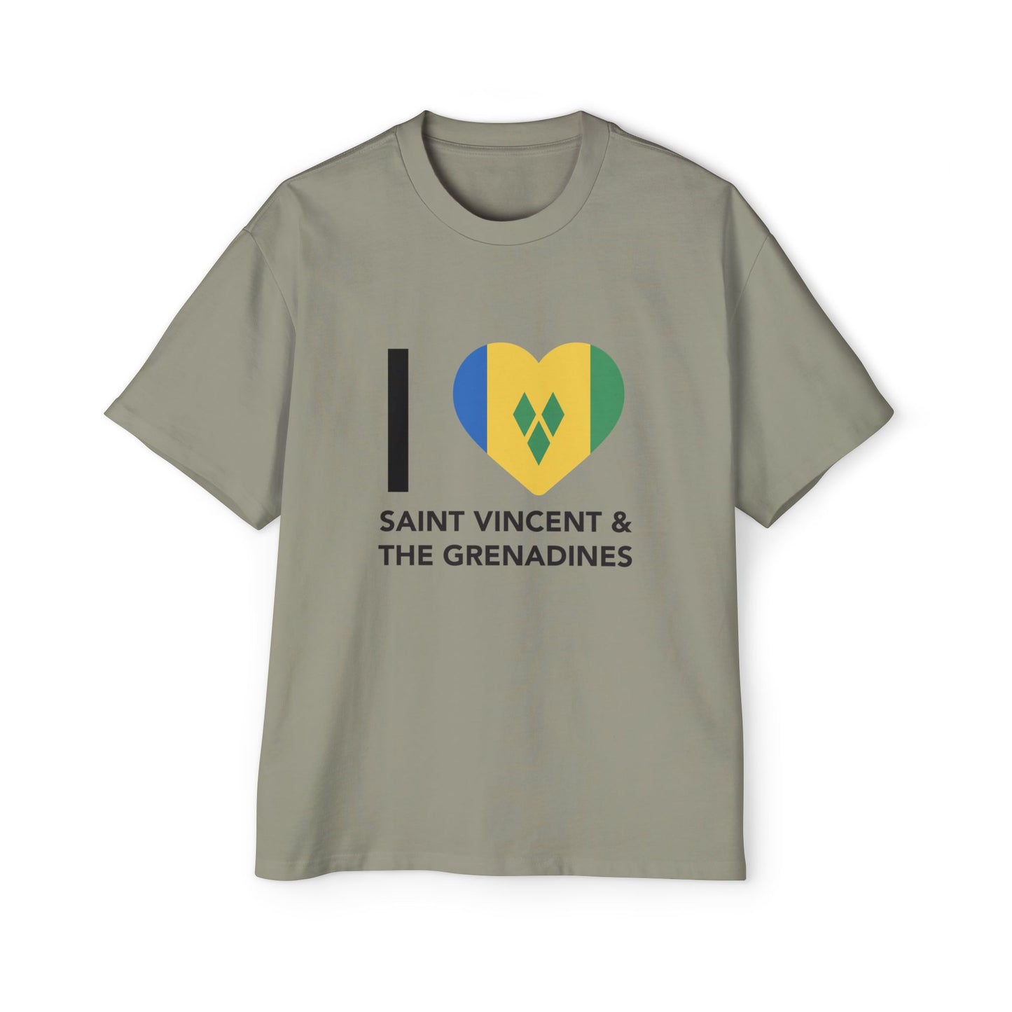 I Love Saint Vincent and the Grenadines Men's Heavy Oversized T-shirt