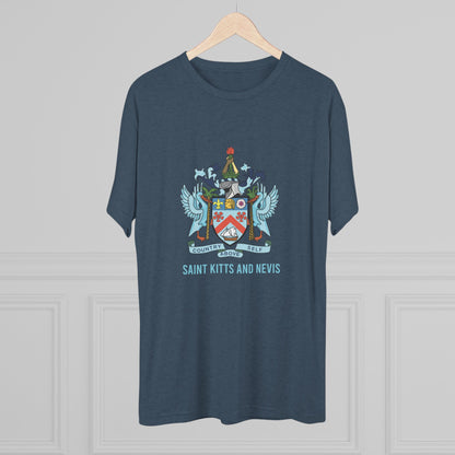 Saint Kitts and Nevis Coat Of Arm Unisex Tri-Blend T-Shirt