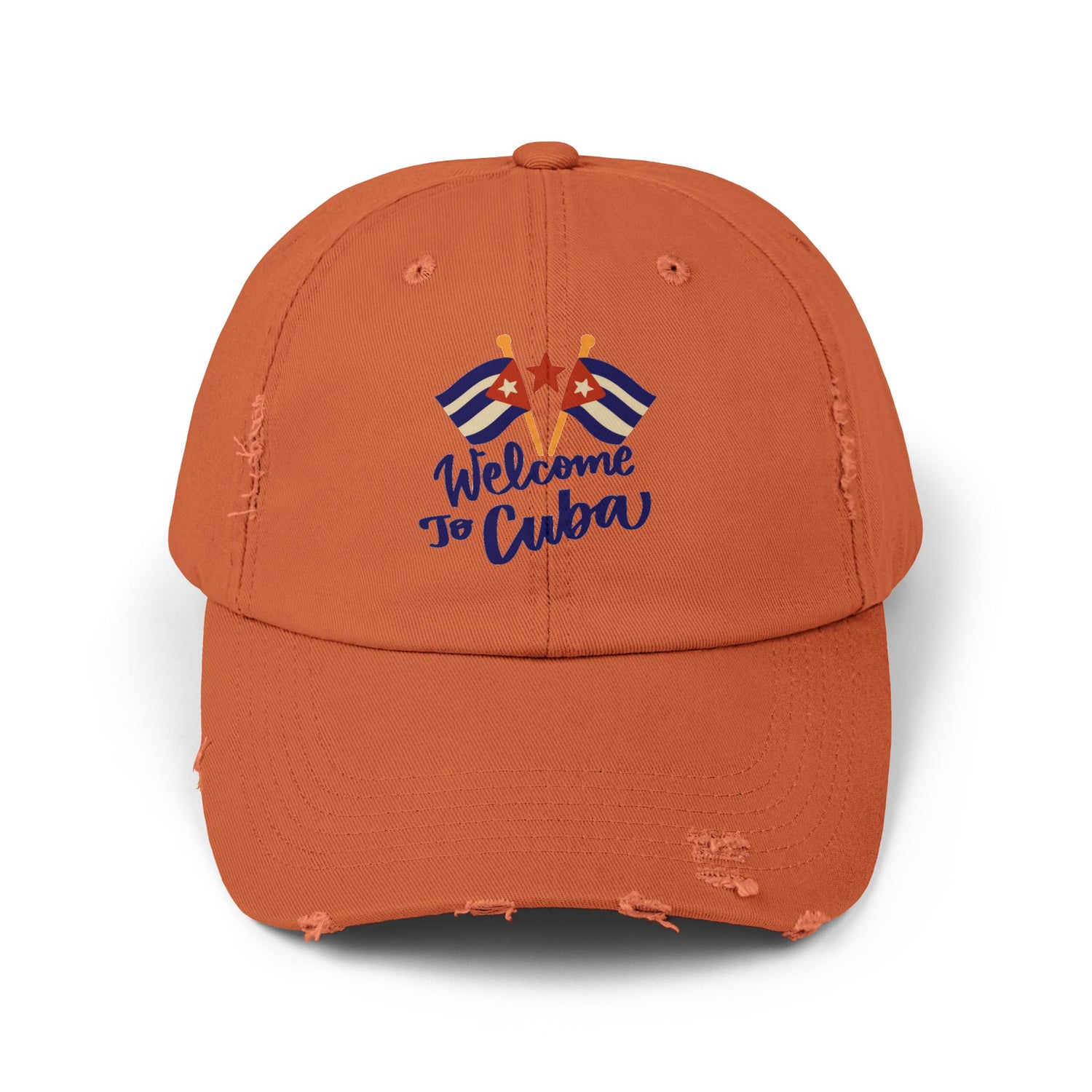 Welcome to Cuba Unisex Distressed Cap |  Casual Style for Travel Lovers