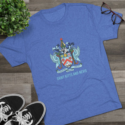 Saint Kitts and Nevis Coat Of Arm Unisex Tri-Blend T-Shirt