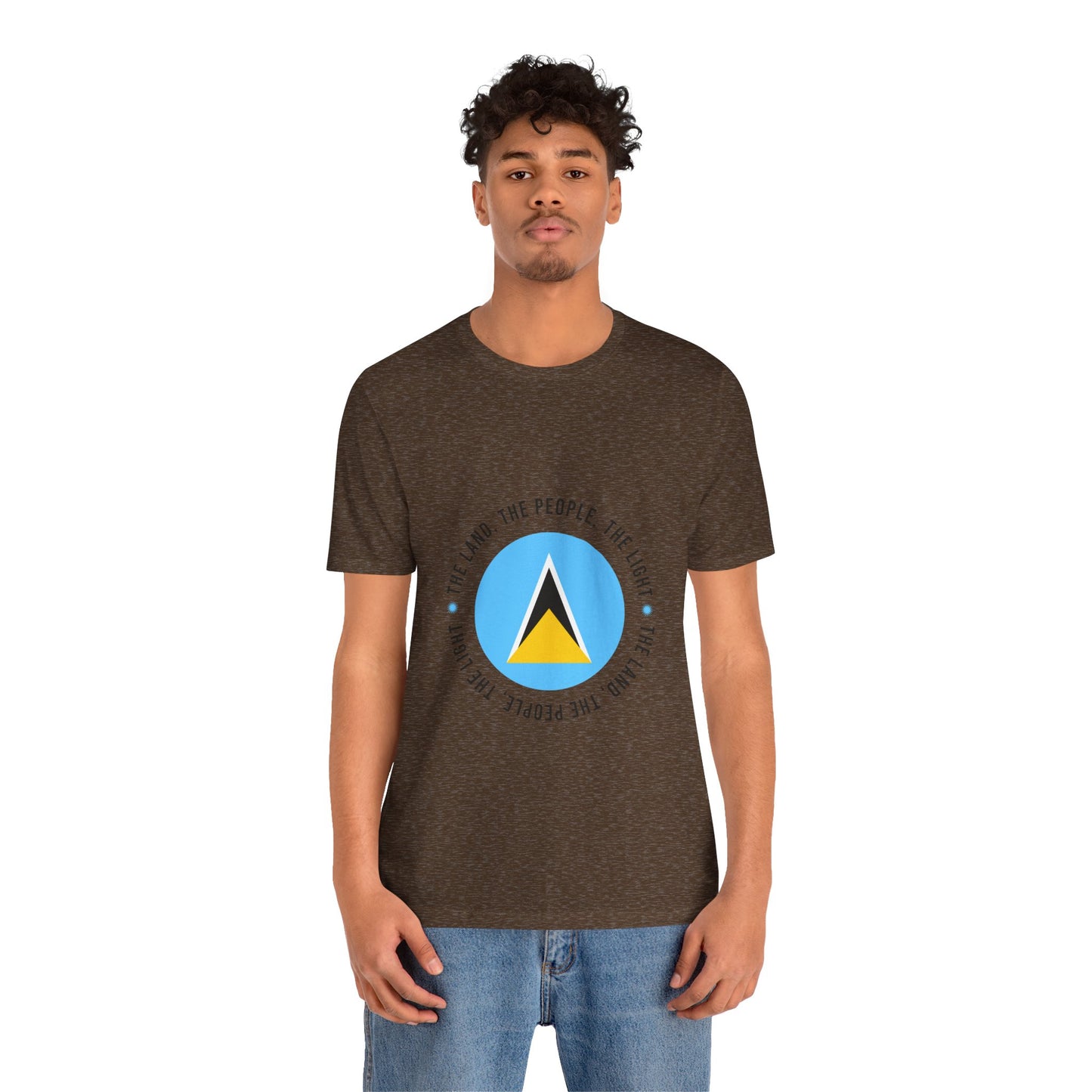 Unisex Jersey Korte Mouw Saint Lucia Vlag Shirt