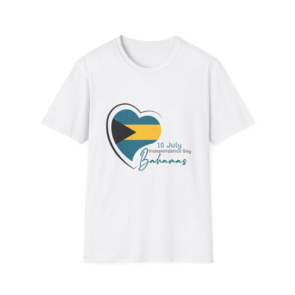 Bahamas Heart Shaped Flag  T-Shirt