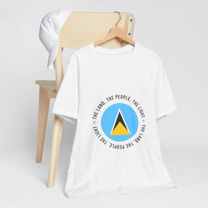 Unisex Jersey Korte Mouw Saint Lucia Vlag Shirt