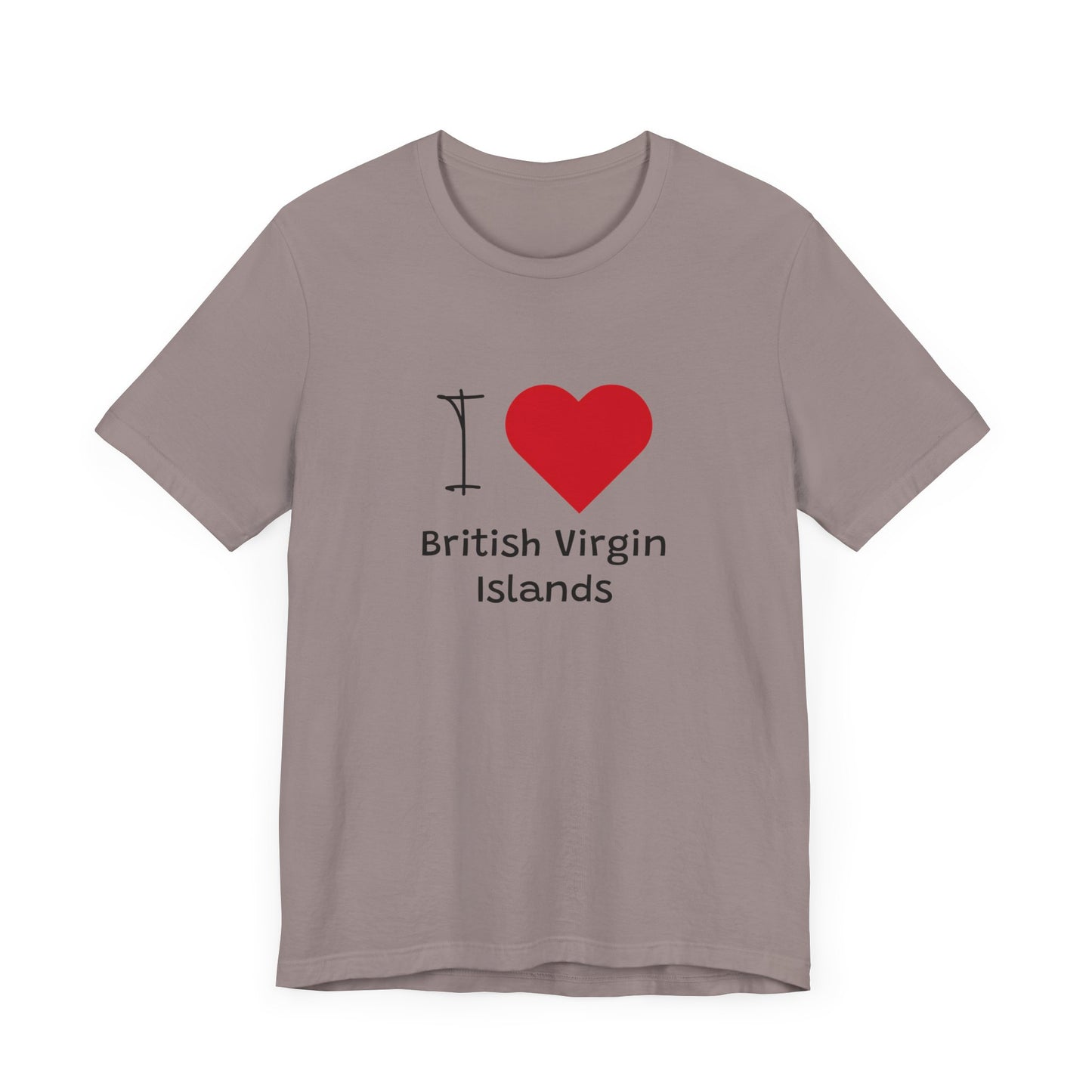 I Love British Virigin Island Unisex Jersey Short Sleeve Tee