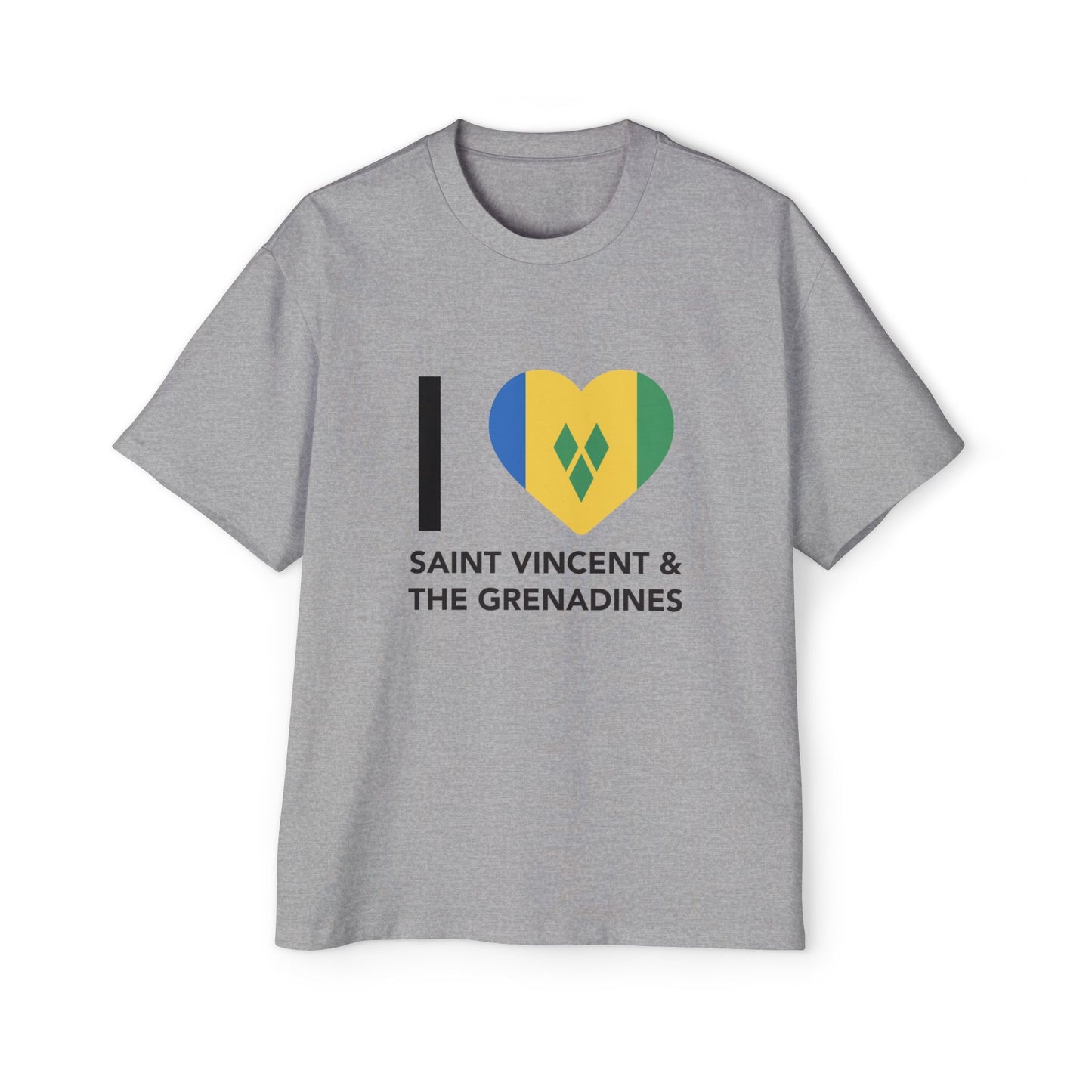 I Love Saint Vincent and the Grenadines Men's Heavy Oversized T-shirt