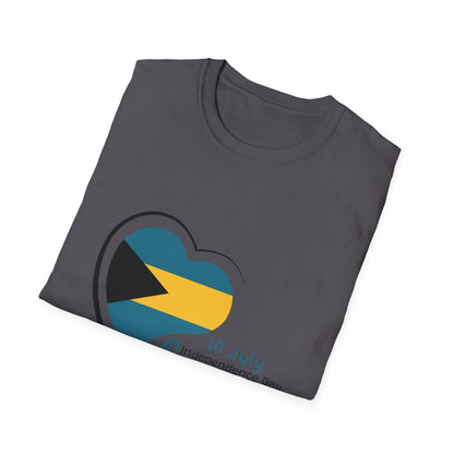 Bahamas Heart Shaped Flag  T-Shirt