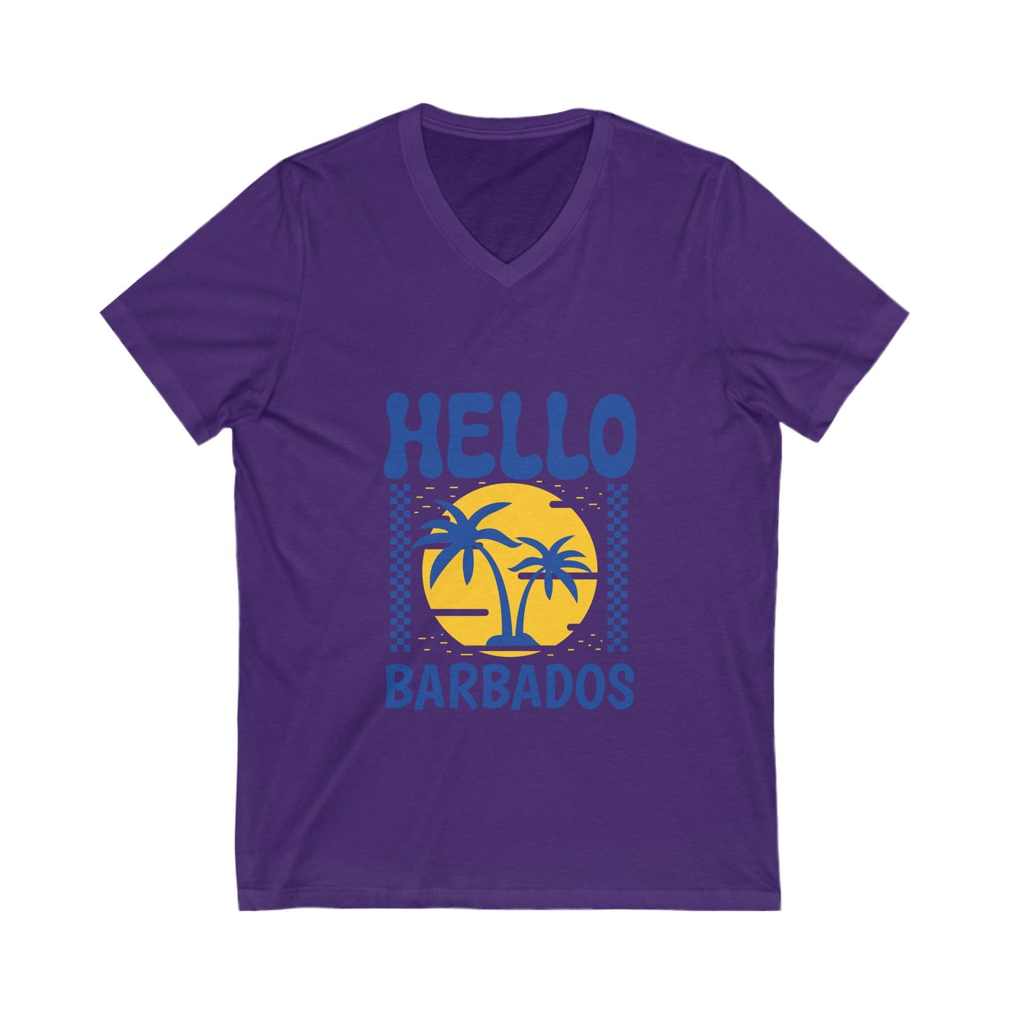 Hello Barbados  Short Sleeve V-Neck Tee
