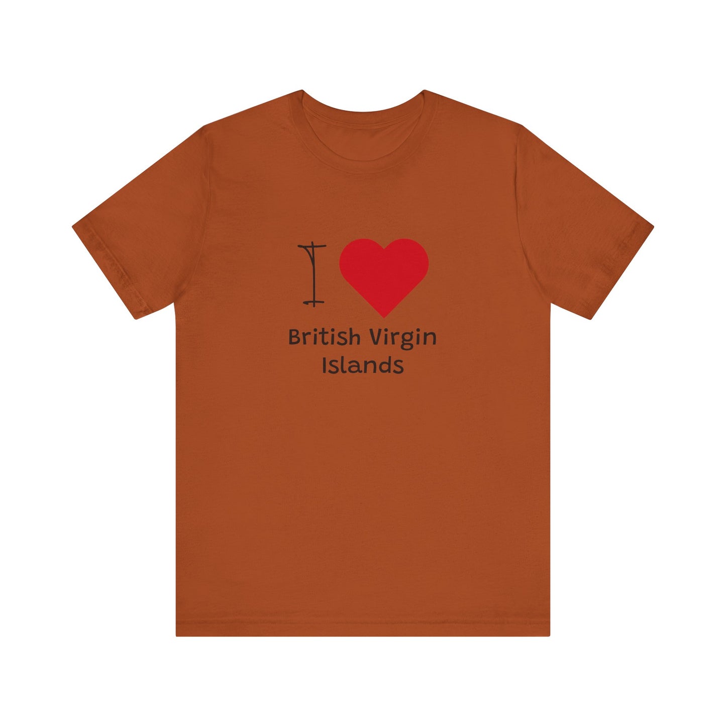 I Love British Virigin Island Unisex Jersey Short Sleeve Tee