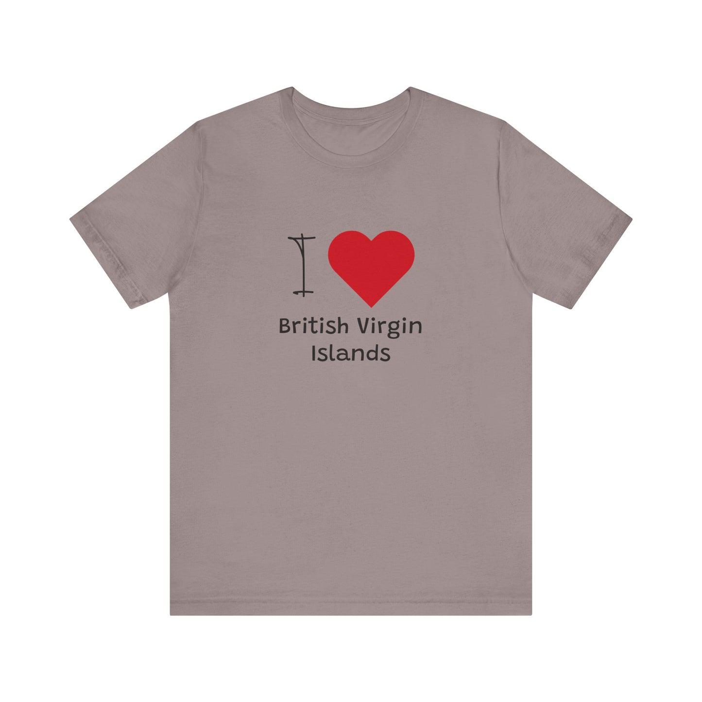 I Love British Virigin Island Unisex Jersey Short Sleeve Tee