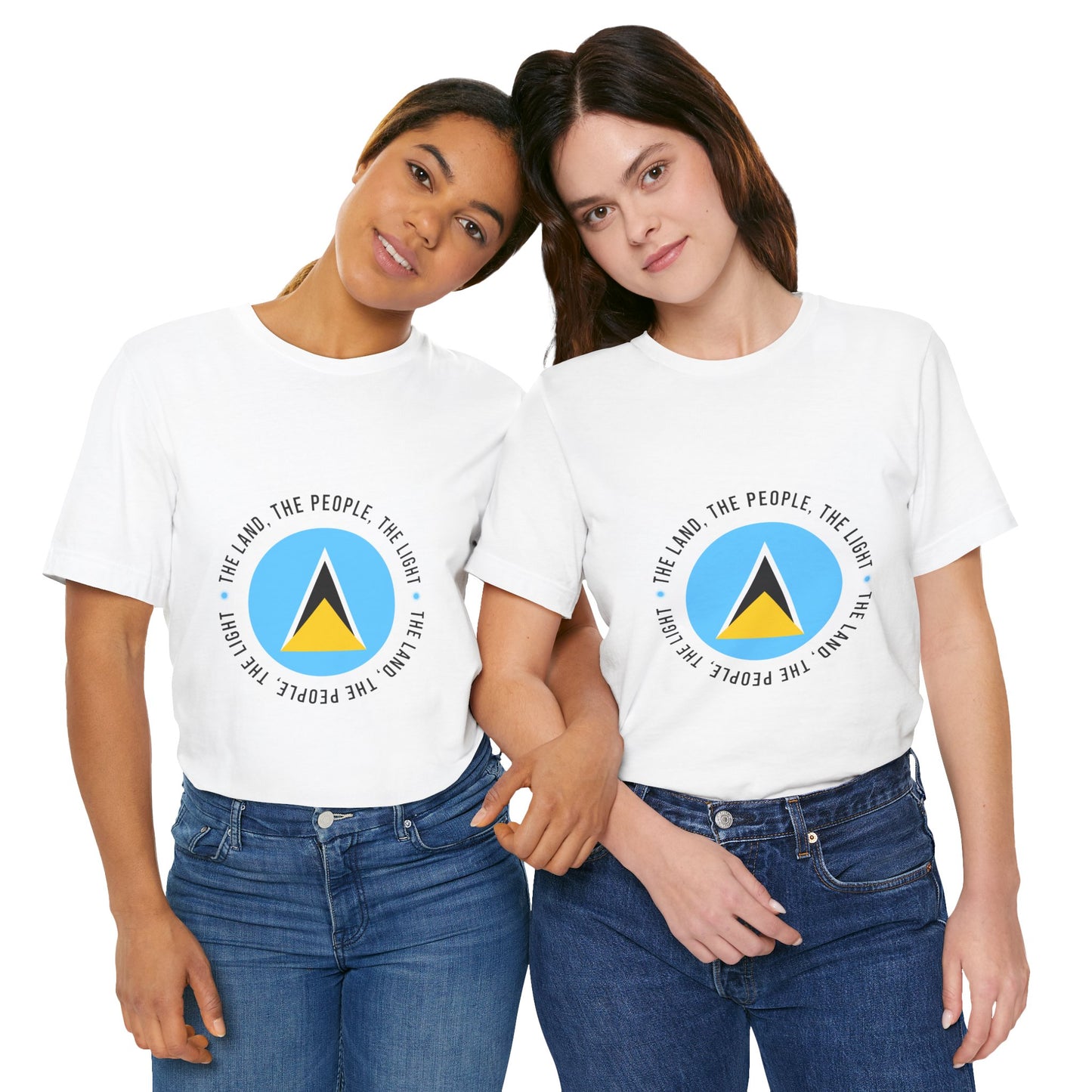Unisex Jersey Korte Mouw Saint Lucia Vlag Shirt