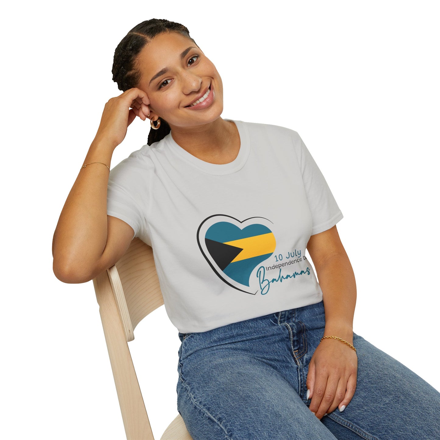 Bahamas Heart Shaped Flag  T-Shirt