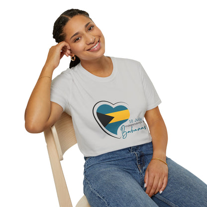 Bahamas Heart Shaped Flag  T-Shirt