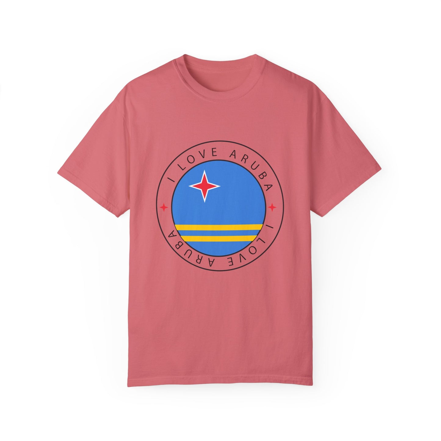 I Love Aruba Flag Unisex Garment-Dyed T-shirt