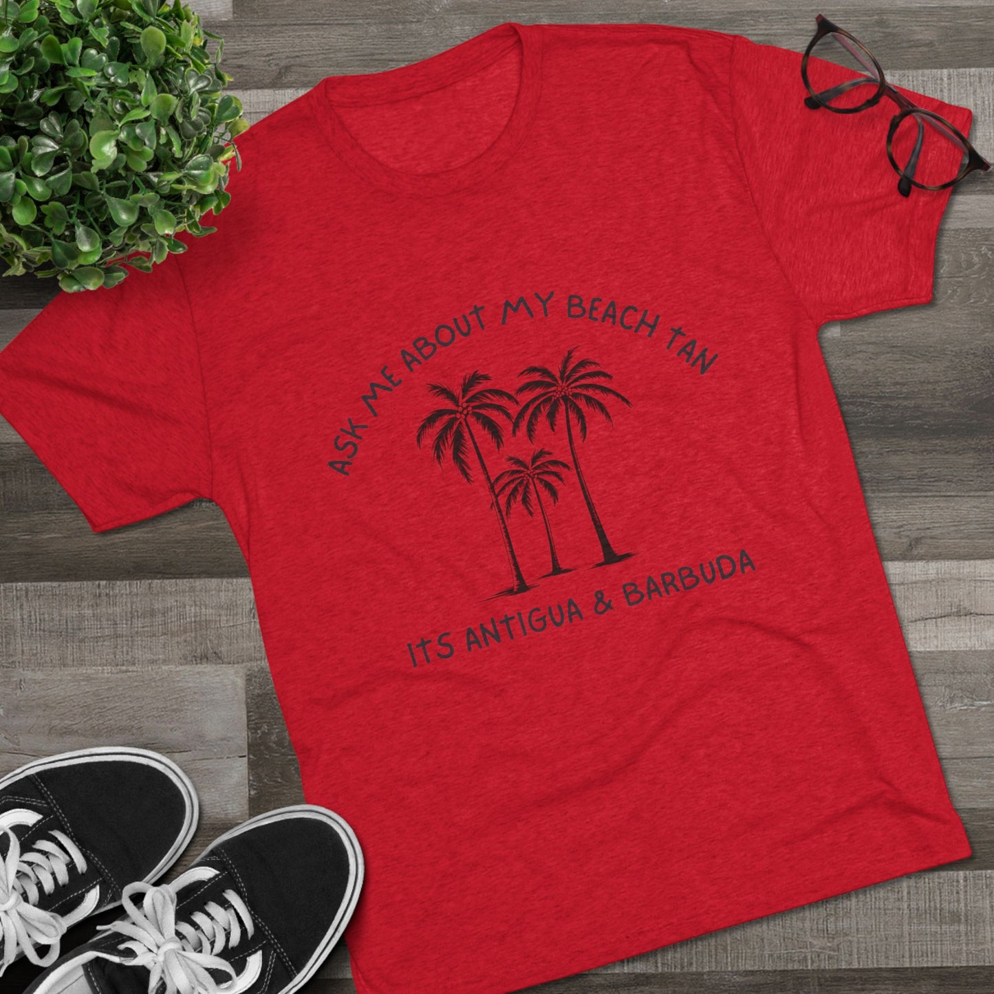 "Ask Me About My Beach Tan" Antigua & Barbuda T- Shirt