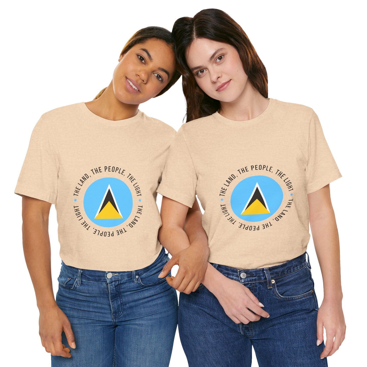 Unisex Jersey Korte Mouw Saint Lucia Vlag Shirt
